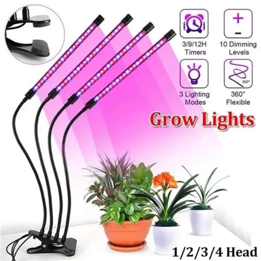 USB LED Plant Grow Light Indoor Garden Dimmable Levels Grow Light Full Spectrum Timer Setting Hydroponic Greenhouse 3H/9H/12H